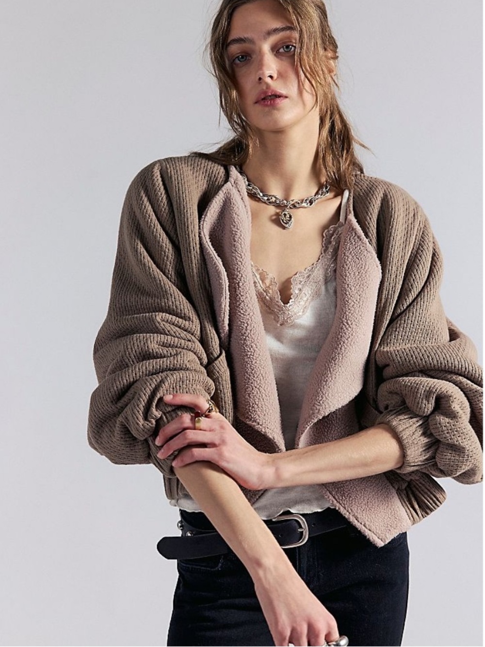 NWT FREE PEOPLE PINE WOOD CARDI